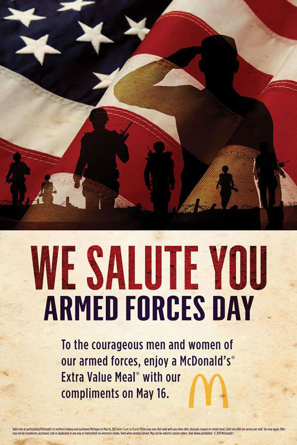 M<span class="lowercase">c</span>Donald's <strong>Armed Forces Day Poster</strong>